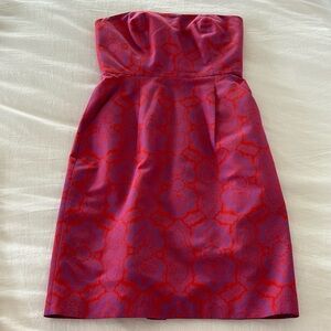 J crew cotton and silk strapless with pockets